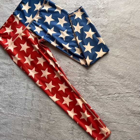 teeki Pants - Teeki Star Power Hot Pant Yoga Athletic Pull-On Legging Americana Large Sz L